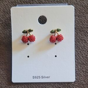 Red and Green Cherry Earrings
